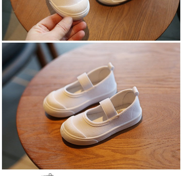 New Spring Summer Children's Canvas Shoes Girls White Shoes Fashion Boys Soft Campus White Causal Shoes Non-slip Sneakers