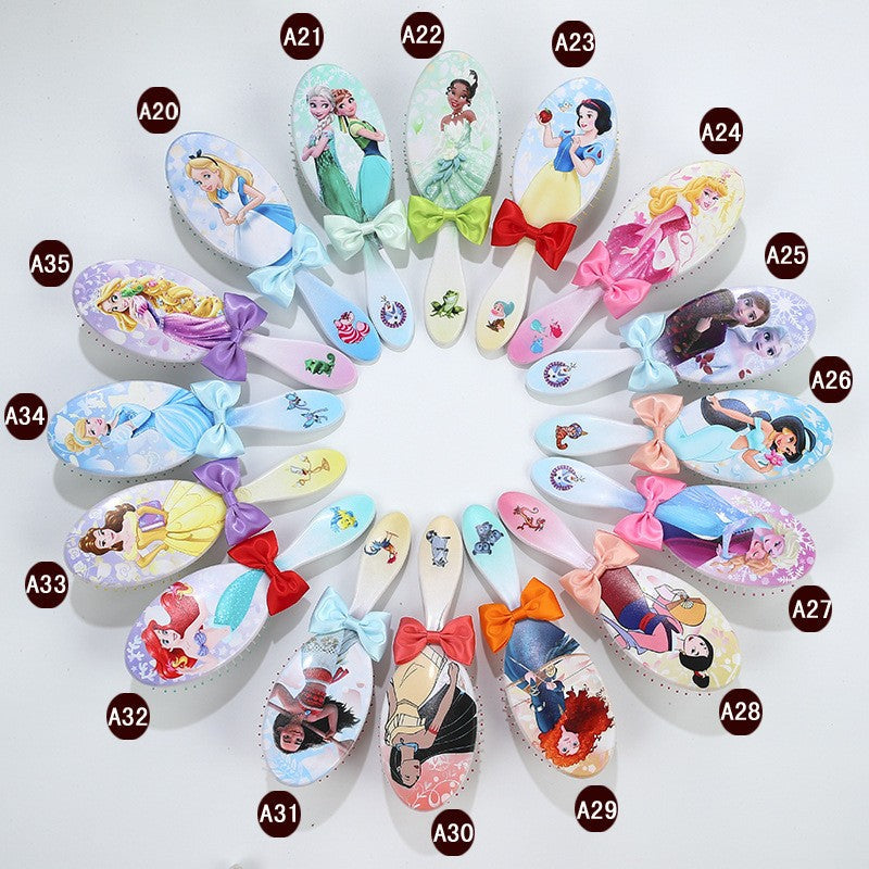 Disney Princess Theme Air Cushion Combs The Little Mermaid Ariel Princess Elsa Anna Children Cute Hair Massage Comb Girls Gifts