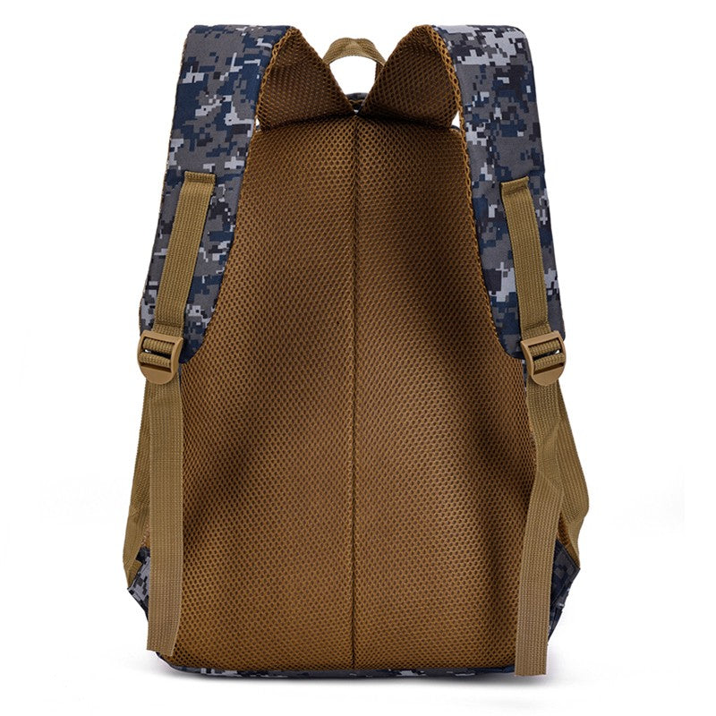 Camouflage large-capacity backpack - adjustable shoulder strap, outdoor theme style, zipper closure, ideal for hiking