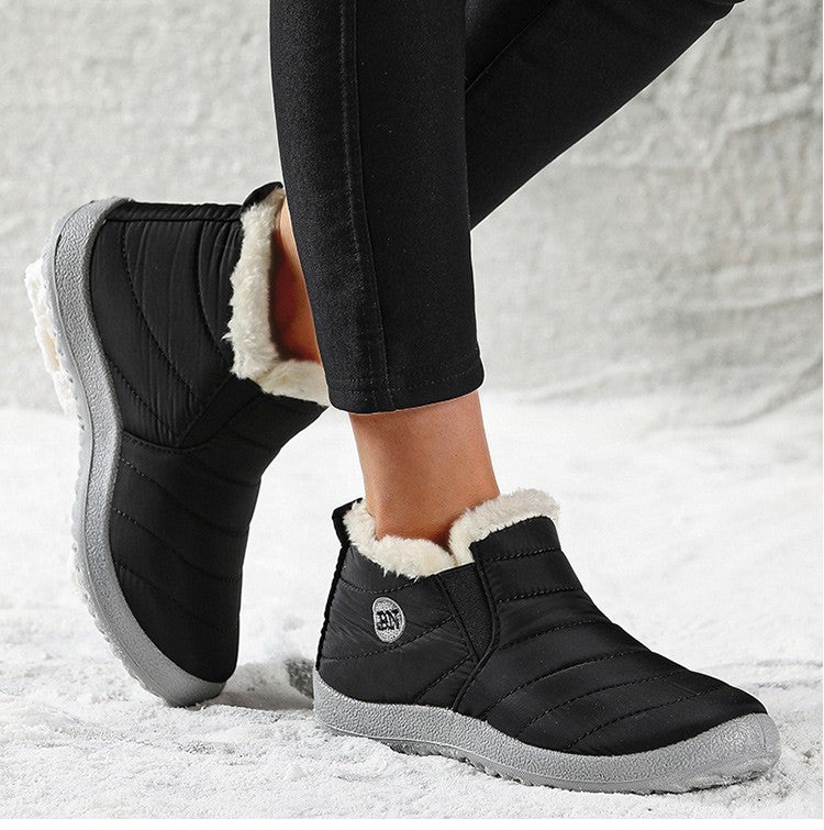 Women Boots Waterproof Winter Boots Fur Shoes Women Slip On Ankle Boots Snow Botas Mujer 2025 Winter Shoes Couple Short Boot
