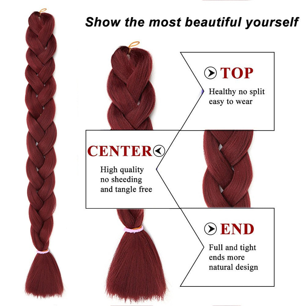 Alororo Synthetic Jumbo Braid Hair 82 Inch African Fake Hair High Temperature Fiber Puple Red Braiding Hair Extensions for Women