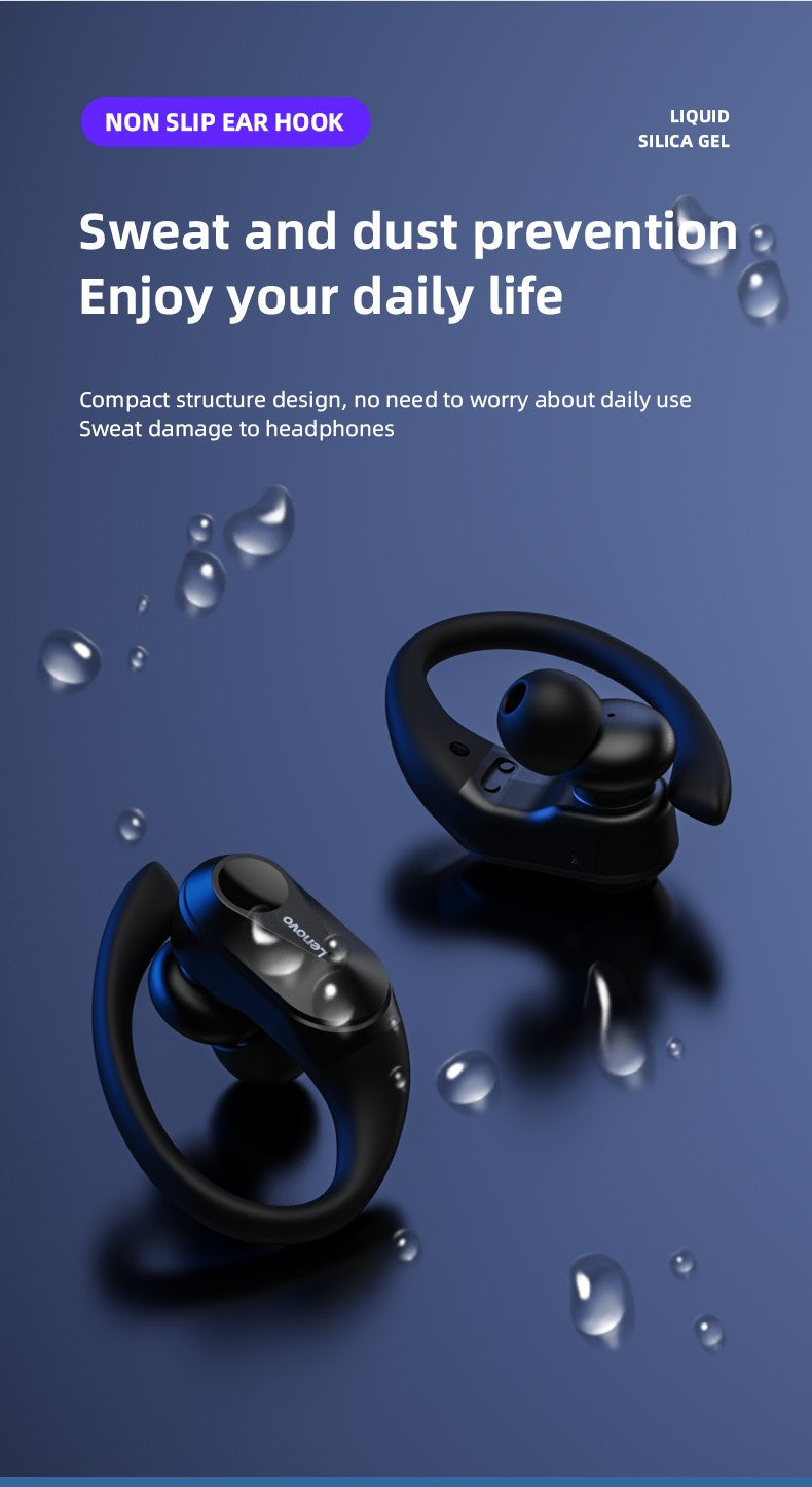Lenovo LP75 Wireless TWS Sports Bluetooth5.3 Headphones Ear Hook Noise Reduction HiFi Stereo Waterproof Gaming Earphone with Mic