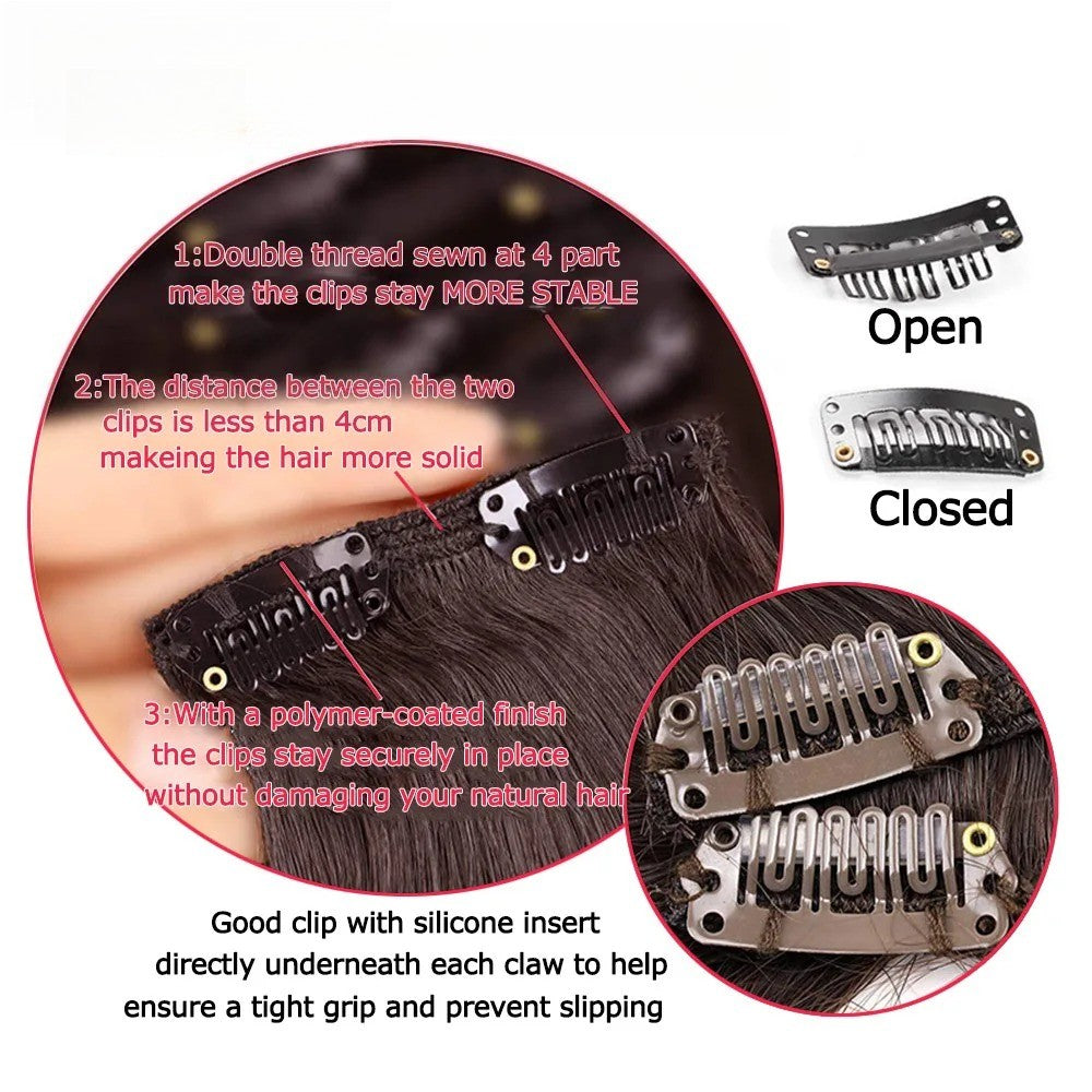 16 Clips in Hair Extensions 24Inchs Long Straight Hairstyle Synthetic Blonde Black Hairpieces Heat Resistant Fake Hair 6Pcs/Set
