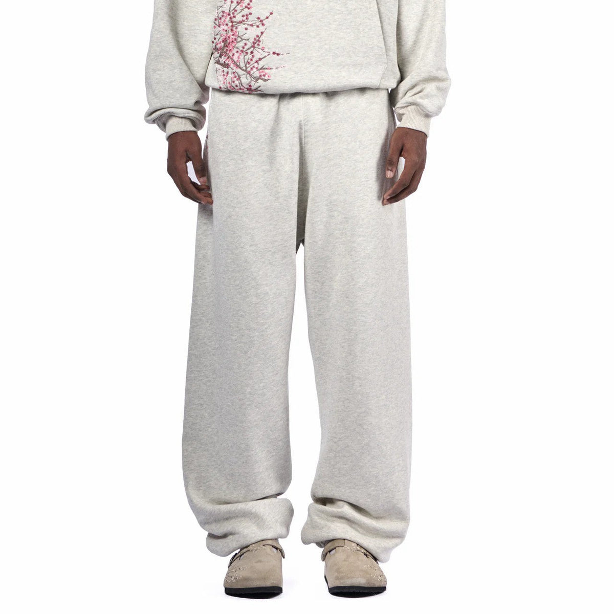 American Retro Sakura Hoodie Sweatpants Two Piece Set Y2K Mens and Womens Sportswear Fashion Casual Pullover Casual Pants Set