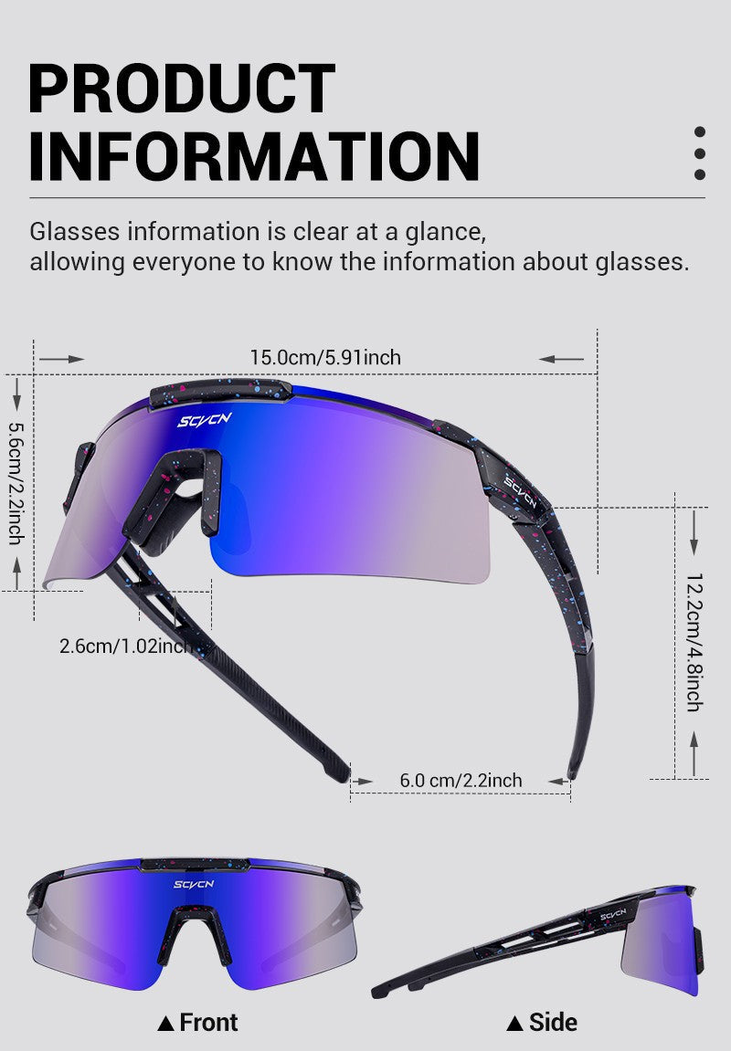 SCVCN New Men Bicycle Sunglasses Women Outdoor Cycling Glasses MTB Driving Bike Eyewear Sports Running Hiking UV400 Goggles
