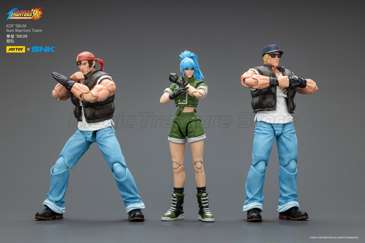 ?MT?JOYTOY 1/18 Action Figure SNK KOF'98UM Ikari Warriors Team Ralf Jones Clark Still Leona Heidern Toy Model Gift