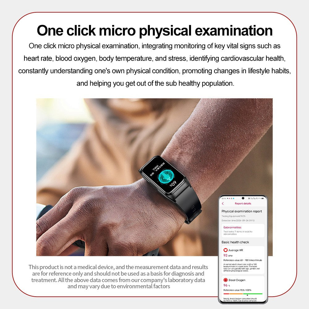 ECG+PPG Smart Watch Health Monitoring Blood Pressure Uric Acid Blood Fat bracelet Bluetooth Call Reminder Waterproof SmartWatch
