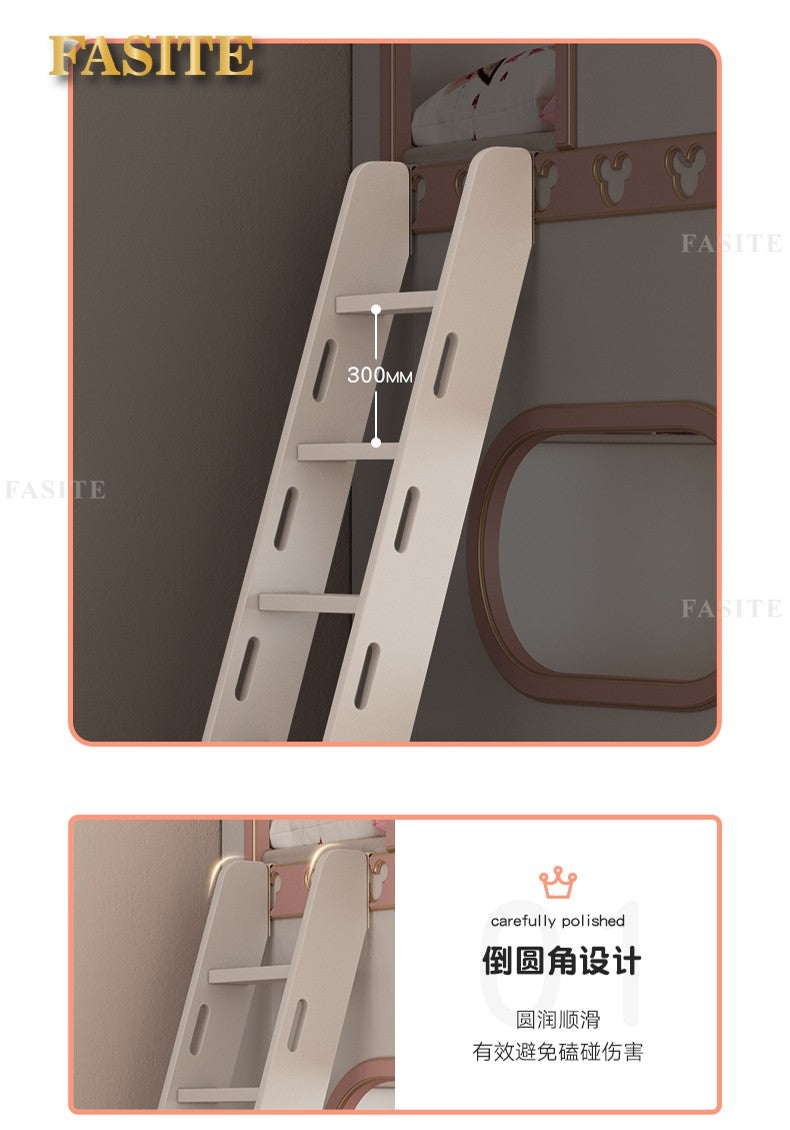 Castle princess bed, children's bed, girl's bedroom, double bed, tree hole, solid wood