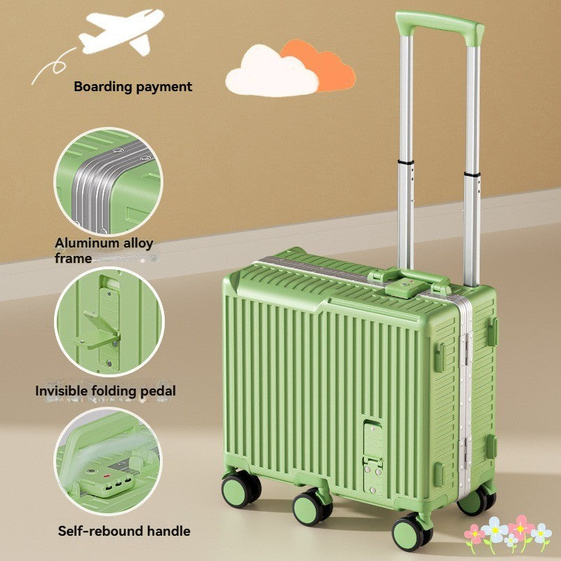Children's luggage, a 20-inch aluminum frame carry-on suitcase for girls, a boy's travel code suitcase for kids