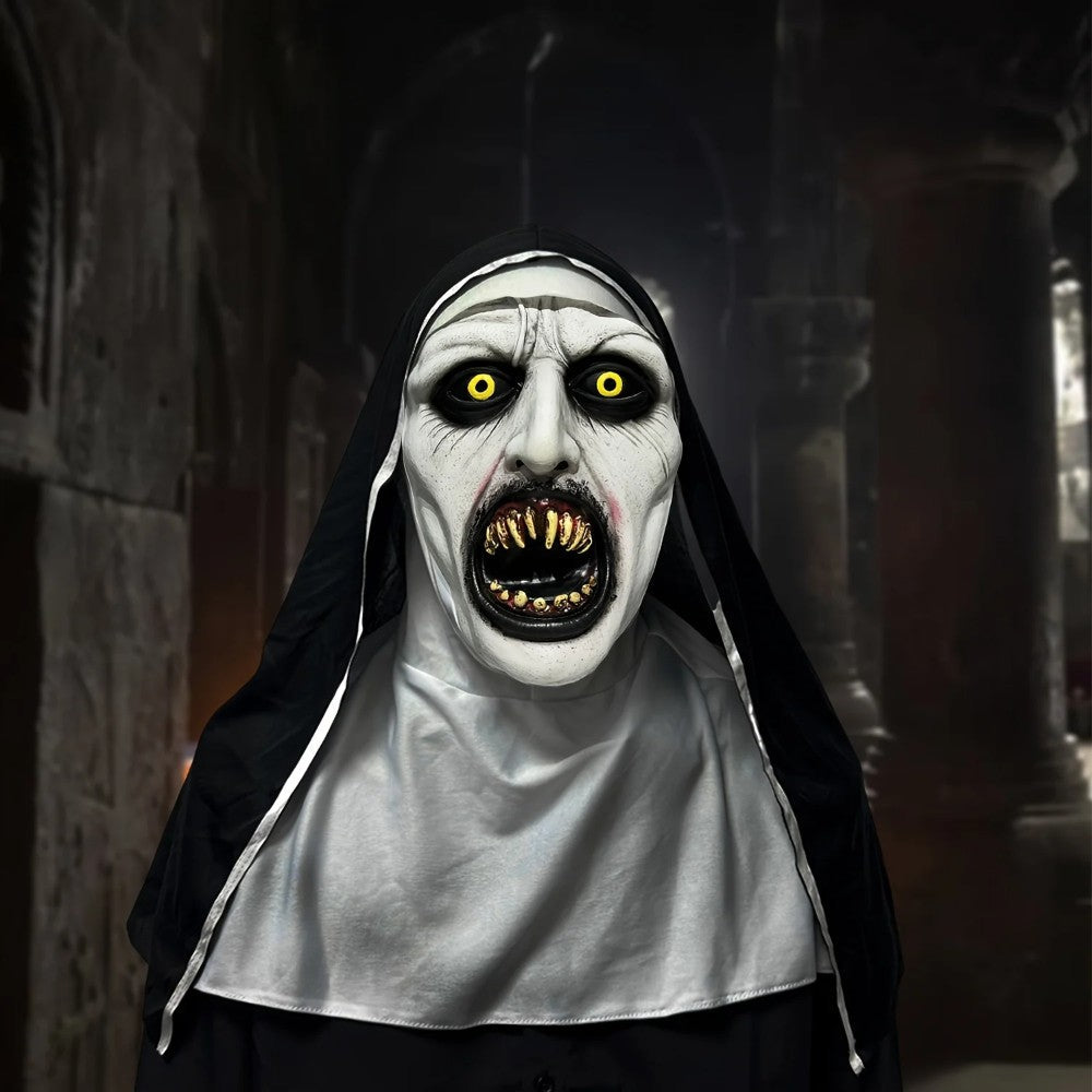 New Mask Frightening Nun Costume Synthetic Latex Street Style Horror Accessory Realistic Details Halloween Horror Theme Events