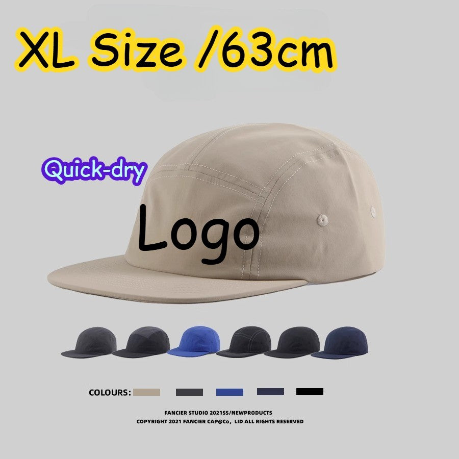 Quick-drying 63cm Large Flat Baseball Cap Men Women Light Breathable Sports Short Brim 5 Panel Running Hat Nylon Hats for Men