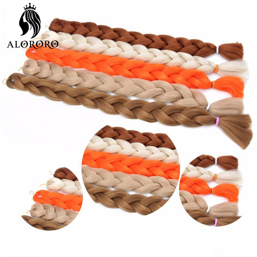 Alororo Synthetic Jumbo Braid Hair 82 Inch African Fake Hair High Temperature Fiber Puple Red Braiding Hair Extensions for Women