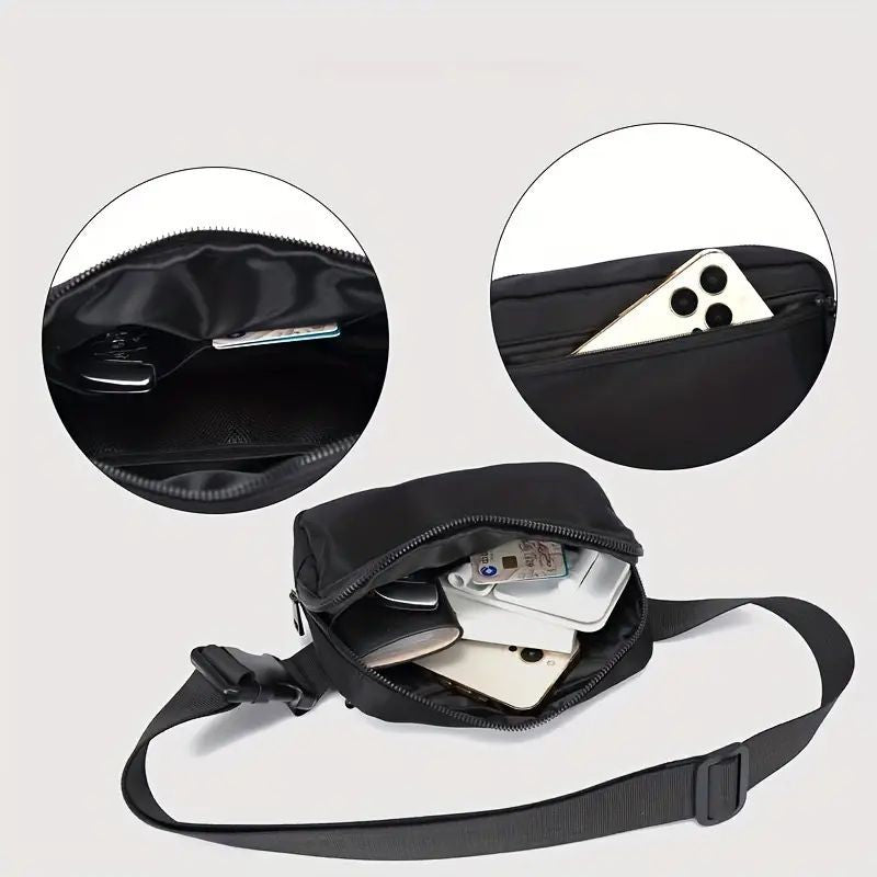 Men's chest bag, mobile phone bag, small shoulder bag, suitable for outdoor exercise, running
