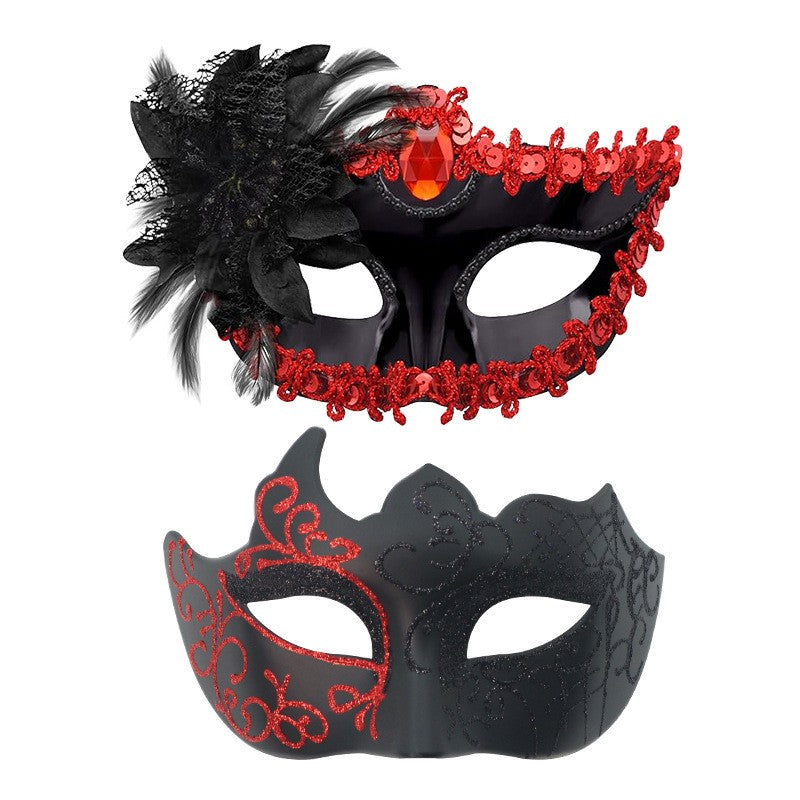 2PCS Couple Masks Sexy Painted Masquerade Mask Men Women Half Face Wedding Carnival Performance Costume Prom Parties Supplies