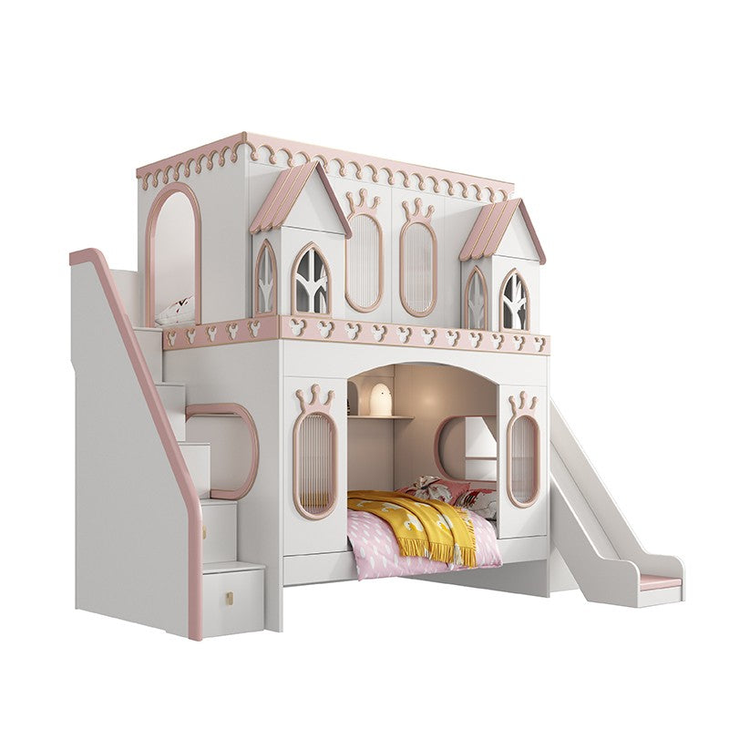 Castle princess bed, children's bed, girl's bedroom, double bed, tree hole, solid wood