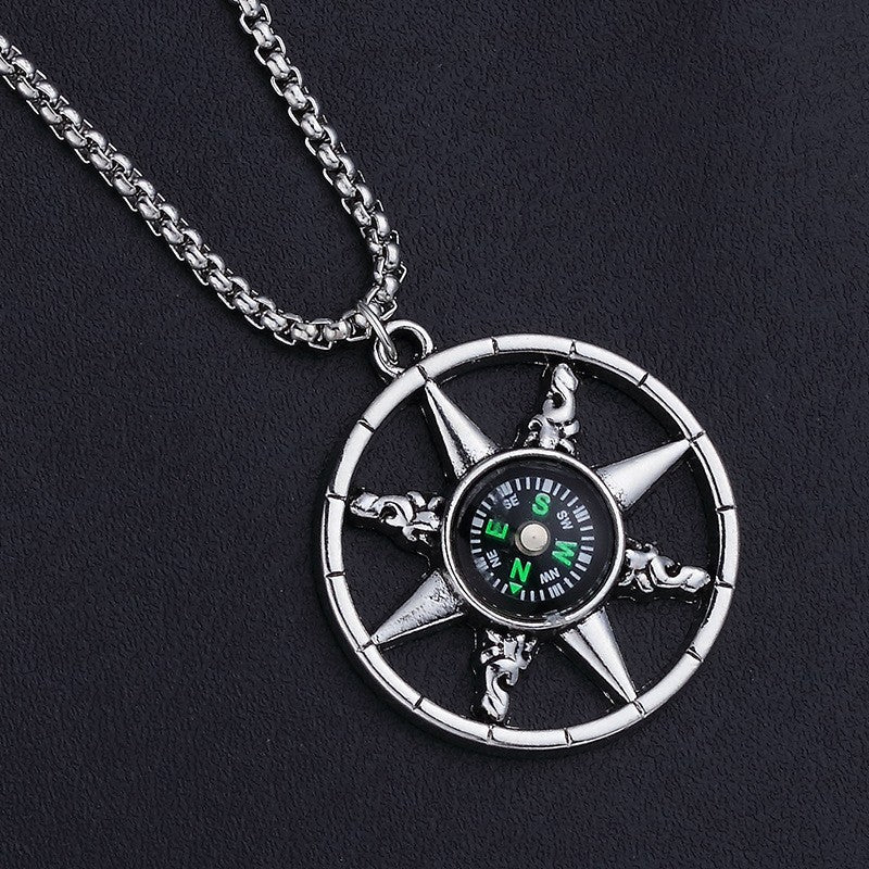 Mask Necklace Spearhead Cross Pendant Fashion Charm Sun Compass Skeleton Pentagram Sweater Chain Jewelry For Men Women Gifts