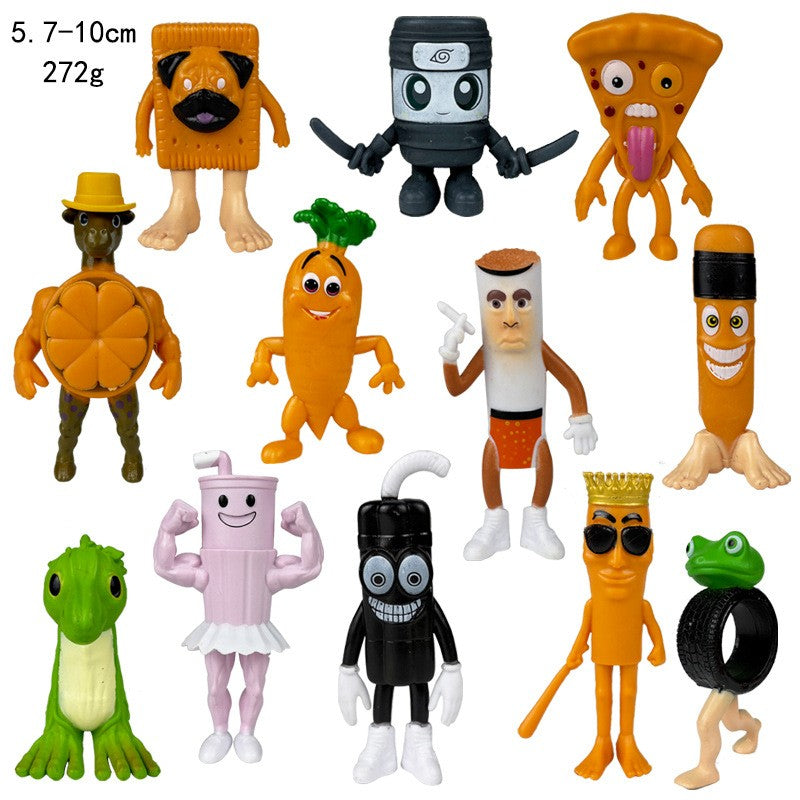 Italian Brainrot Tung Sahur Figure Toy Tralalero Tralala Figures Bombardino Crocodilo Shimpanzini Bananini Model Decor Doll Gift