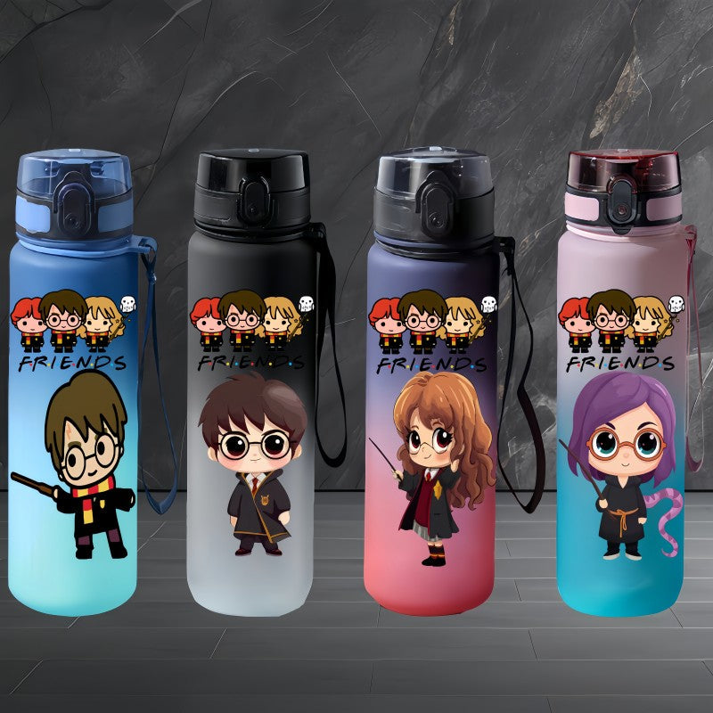 Harry Potter Large-Capacity Anime Character Outdoor Portable Water Bottle with Rope, Leak-Proof, Gift for Boys and Girls