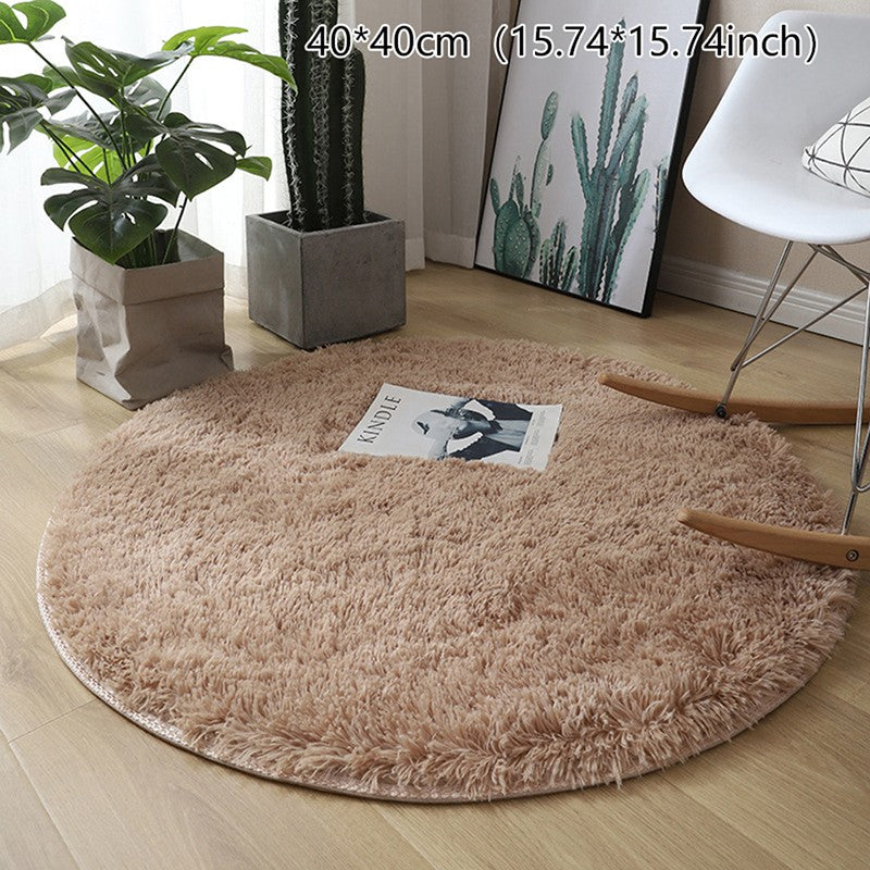 Fluffy Wool Rug Living Room Carpets Faux Fur Round Mat Kids Room Long Plush Rugs Home Bedroom Decor Shaggy Carpet