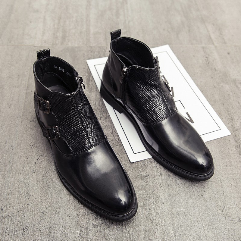 2025 Men's Fashion Chelsea Boots Comfortable Leather Upper Dry Inner Non-Slip Rubber Sole Casual Resistant Ankle Dress Boots