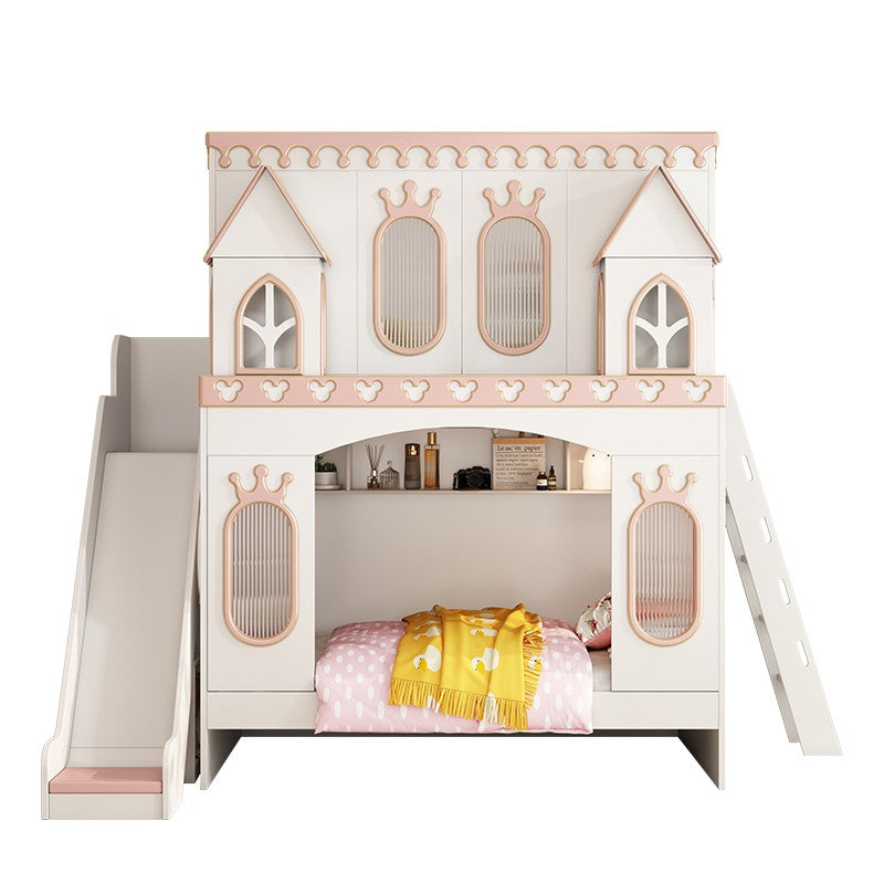 Castle princess bed, children's bed, girl's bedroom, double bed, tree hole, solid wood