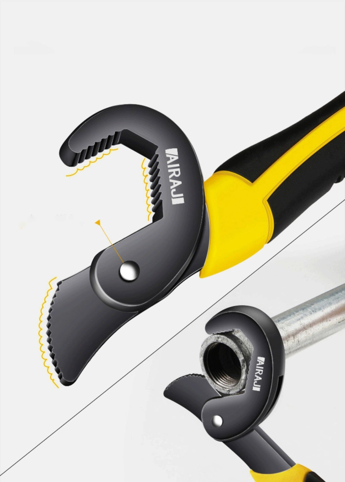 AIRAJ Universal Wrench Multifunctional Opening Wrench Adjustable Ratchet Spanner Hand Repair Tools