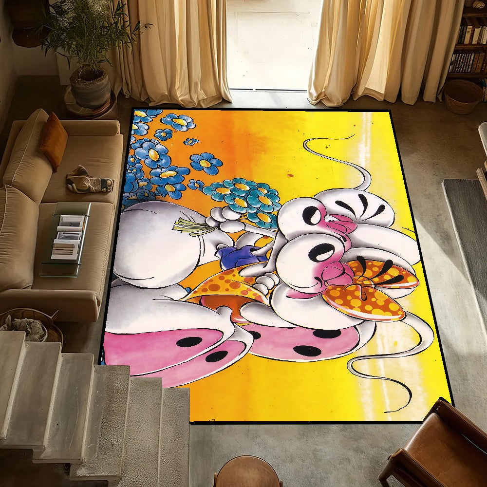 D-diddl small carpet Anti-Slip Kitchen cartoon funny maus art Bedroom Handmade Tufted Rug cute Living Room Entrance Decoration