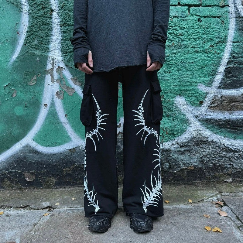 2025 High Street Trend Punk Hip-hop Fashion Loose Trousers Men Retro Harajuku Y2K Versatile Oversized Casual Pants Women