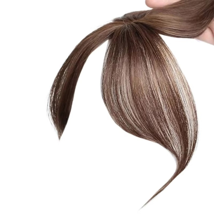 Synthesis Wig Middle-part Bangs Hair Extensions Clip In Forehead Natural Seamless French Oblique Bangs Eight-character Bangs