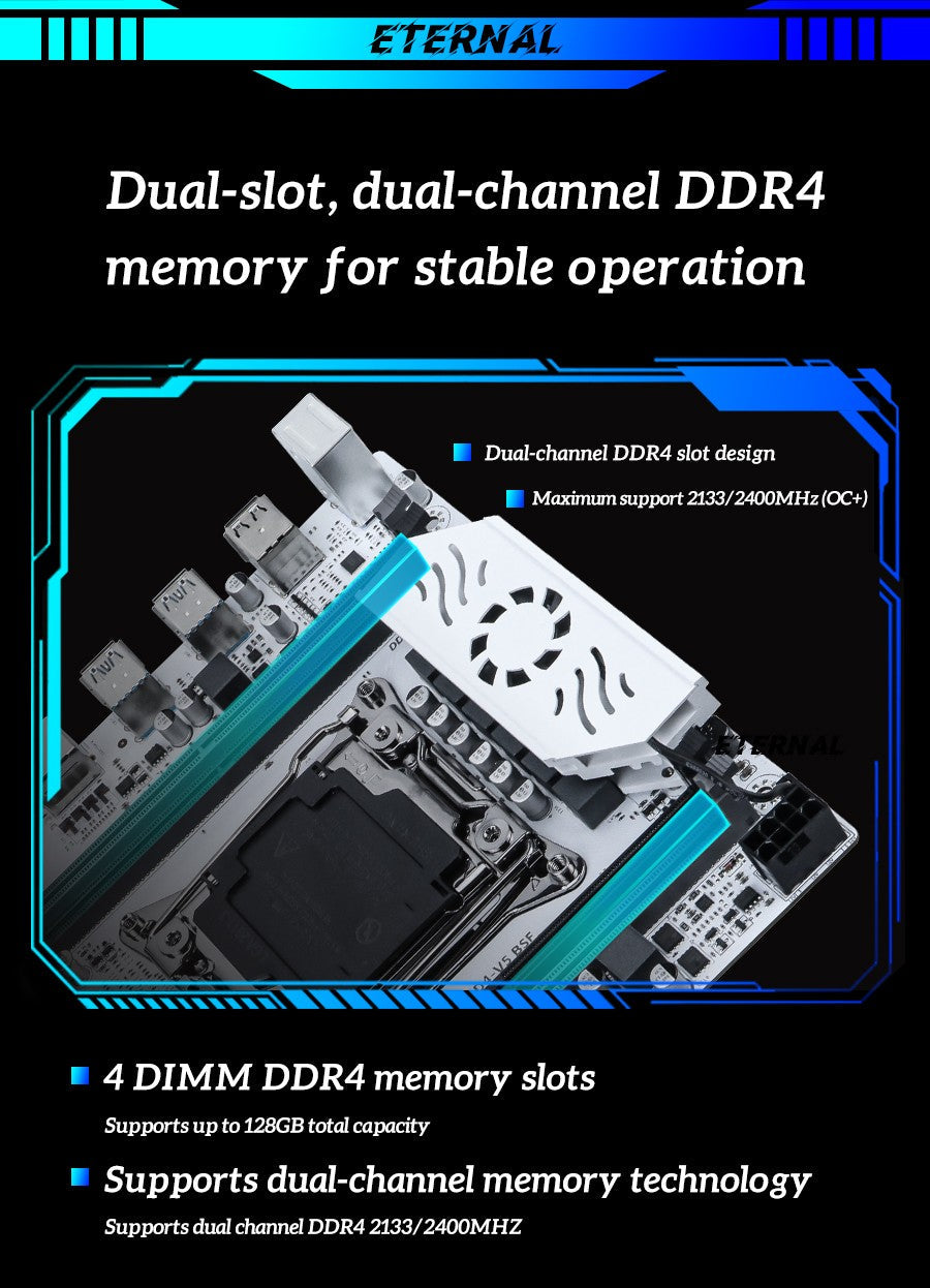 SOYO X99 Motherboard DDR4 LGA2011-3 with M slot 2 Supports C612 Chipset Dual channel DDR4 SATA 3.0 White Cooling Armored Fan