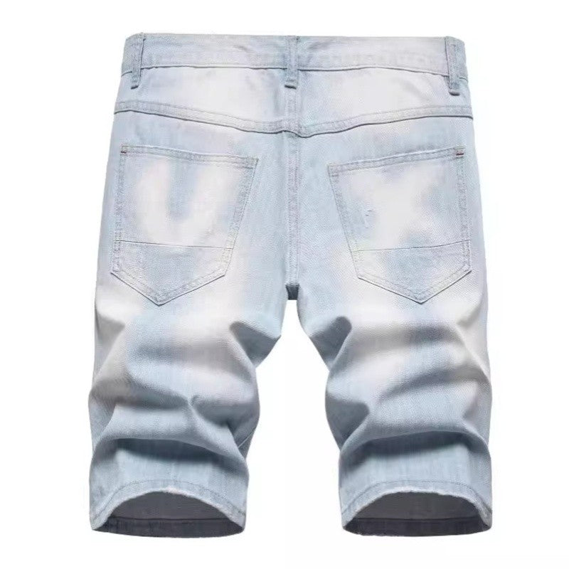2024 New Summer Shorts Jeans Men Denim Pants Stretch Dark Blue Fashion Design Men's Jeans Slim Straight Male Short Jeans Hombre