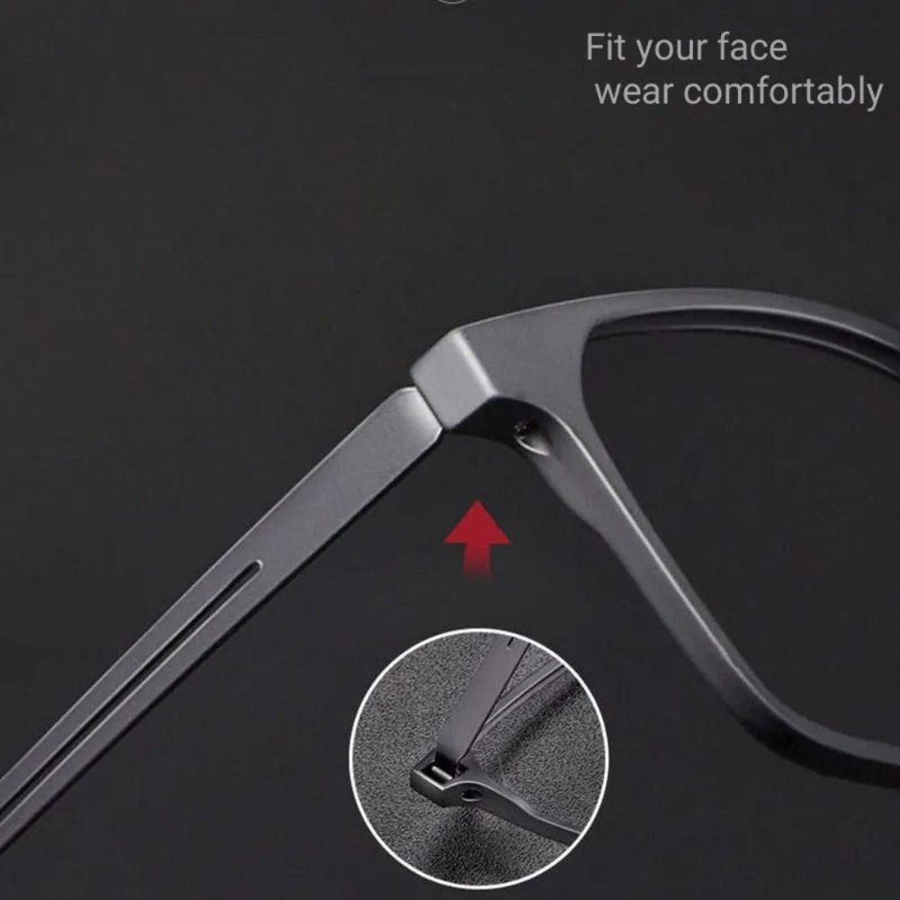 Blue Light Blocking Reading Glasses Men Women Ultralight TR90 Titanium Alloy Optical Frame Eyeglasses Square Eyewear