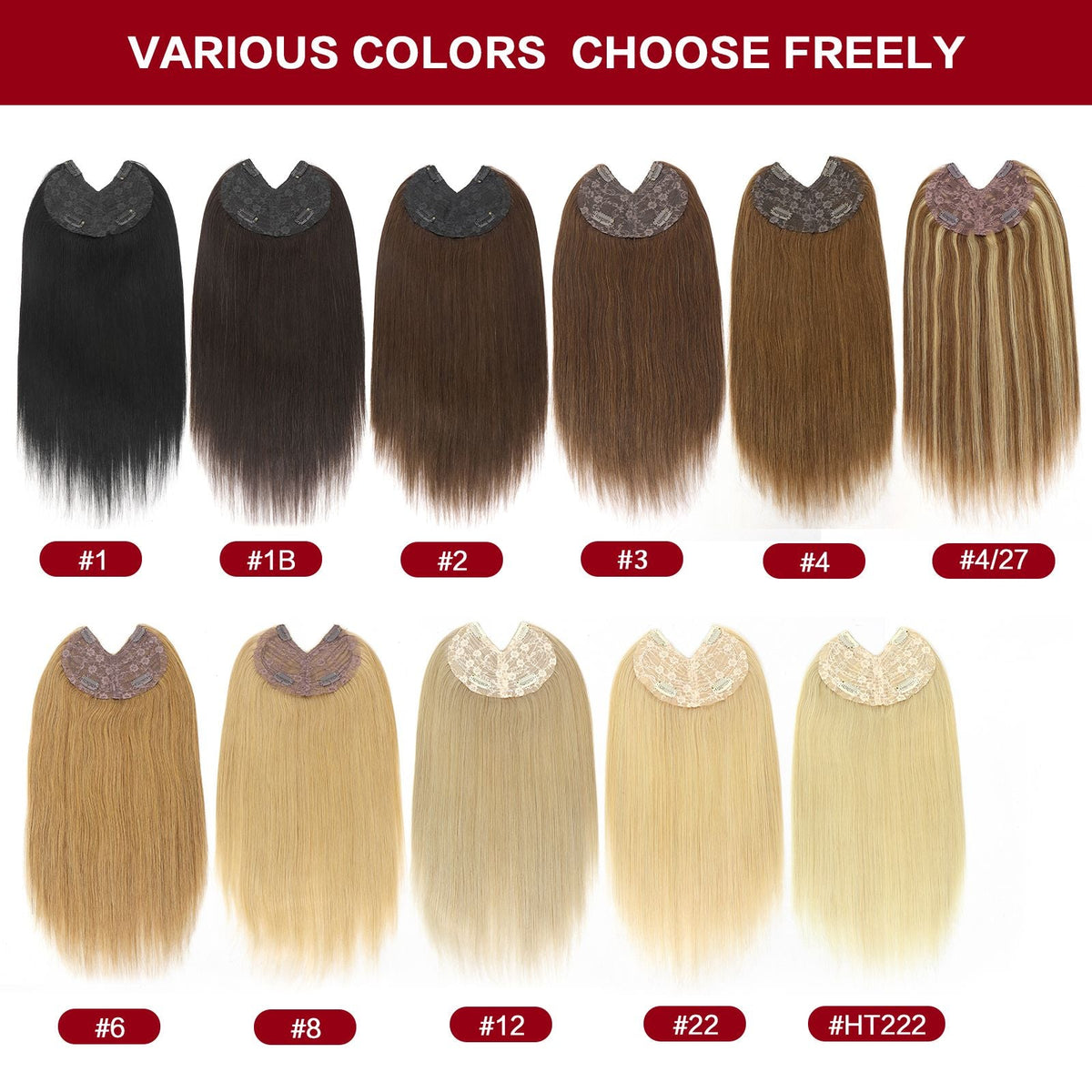 V Shape Clip In Human Hair Extensions Invisible Brown Blonde Highlight Toppers For Women Straight Brazilian Remy Hair 16Inch