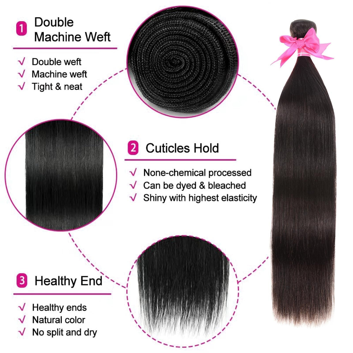 Straight Bundles Human Hair 12A Human Hair 4 Bundles Straight Hair 20 22 24 26 Inch Brazilian Virgin Deal Human Hair Extensions