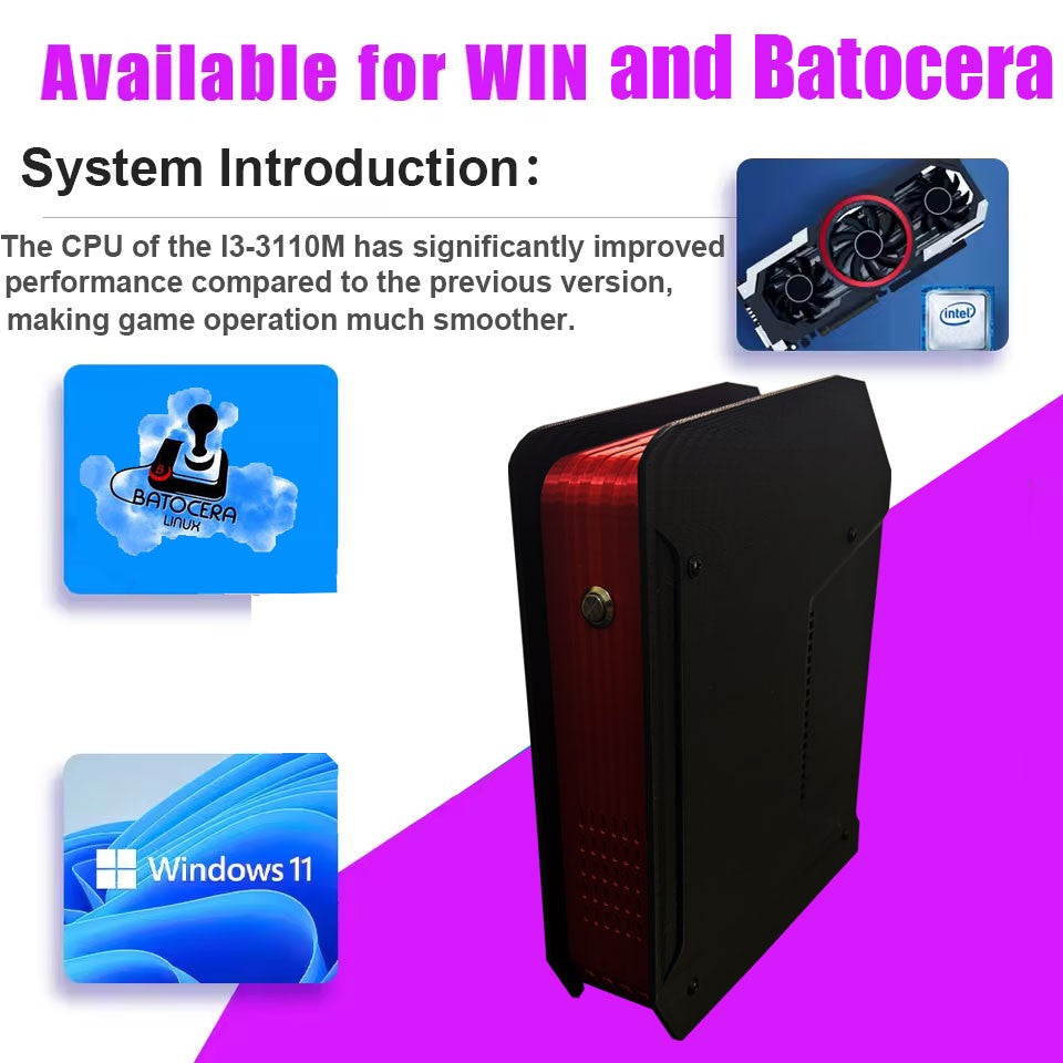 X4 Retro Video Game Console With 1T Dual-system and I3-3110M CPU For PS2/PSP/WII/N64/DC/SS Children Gaming Gifts For Men Gift