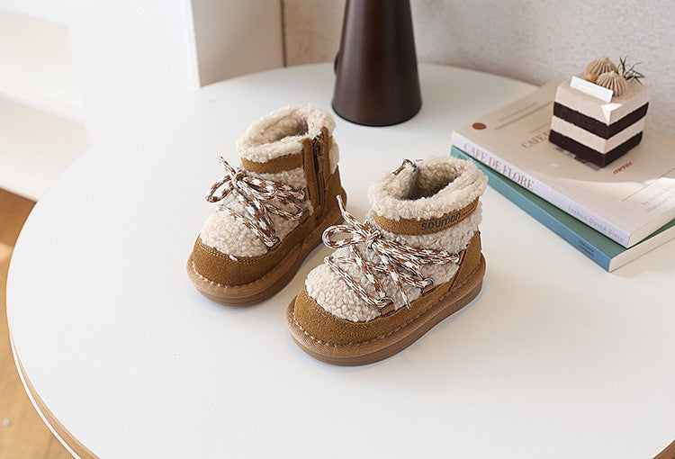2025 New Winter Children Snow Boots Warm Plush Rubber Sole Toddler Kids Sneakers Infant Shoes Fashion Boys Girls Boots EU 21-30
