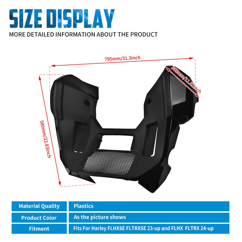 Motorcycle Fairing Spoiler Kit Lowers Cover Extended Chin Spoiler For Harley Touring Street Road Glide 23-Up FLHX FLTRX 2024-Up