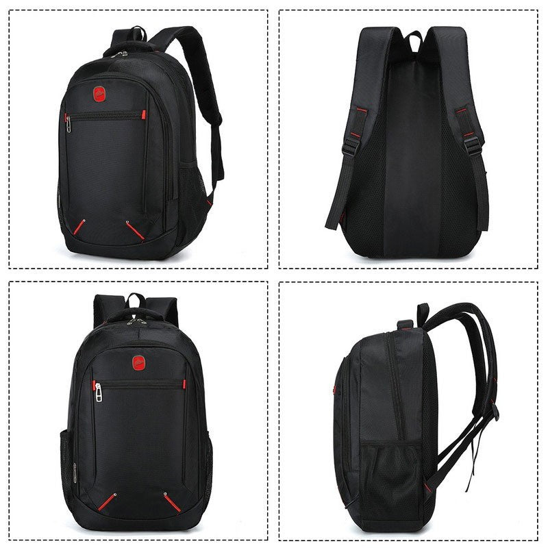 Large-capacity Student School Bag Casual Solid Color Backpack Material Oxford Men New Backpack Multi-functional Simple Bag