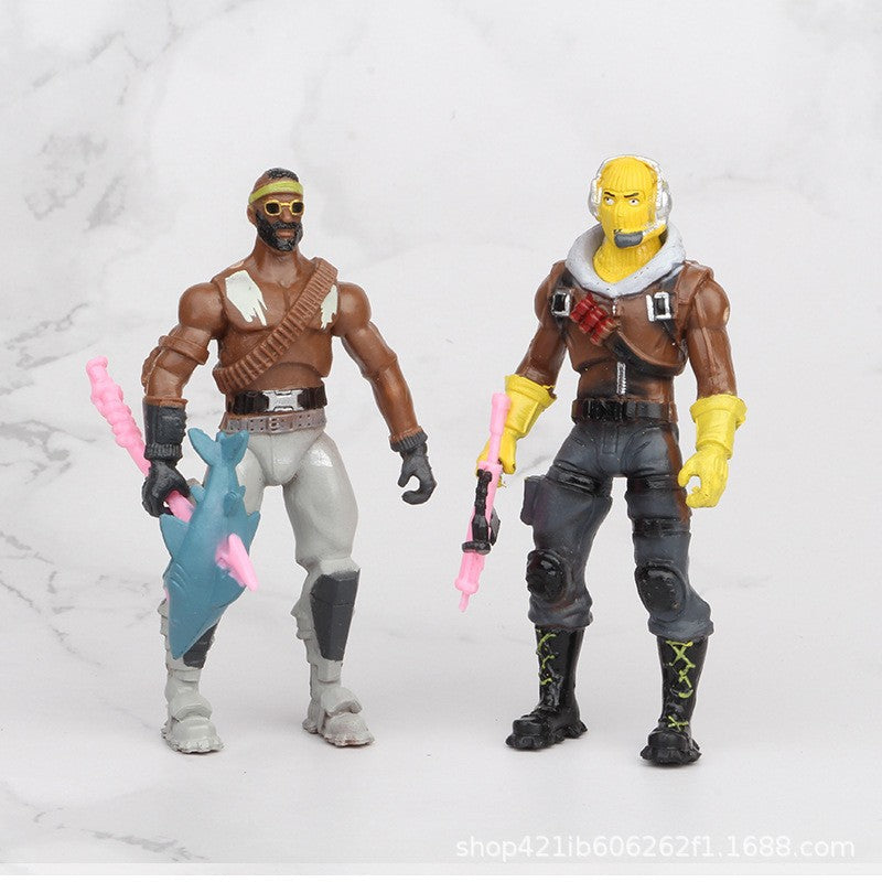 8Pcs/Set Fortnite Pvc Action Figure GK Model Game Fornite Toy Collectible Ornament Doll with Weapon Kids Birthday Xmas Gift
