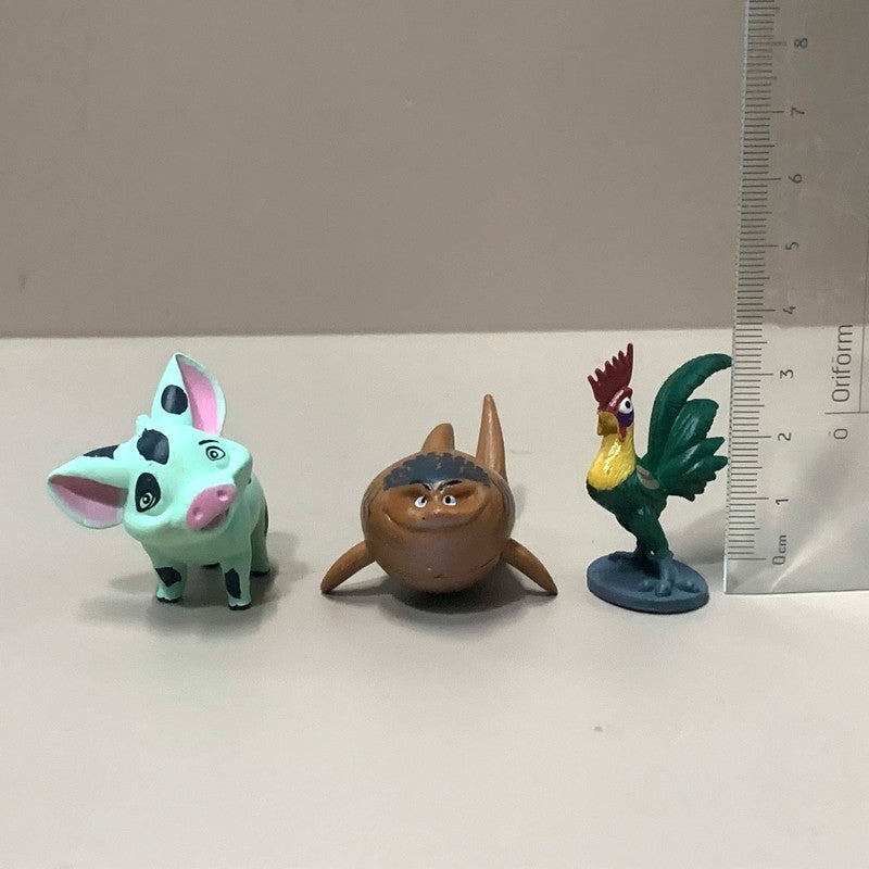 Lot 10pcs/Set 5-8CM Disney Moana Princess Moana Cheif Tui Maui Grandma Tala Pua Pig Rooster Kakamora Action Figures Decoration
