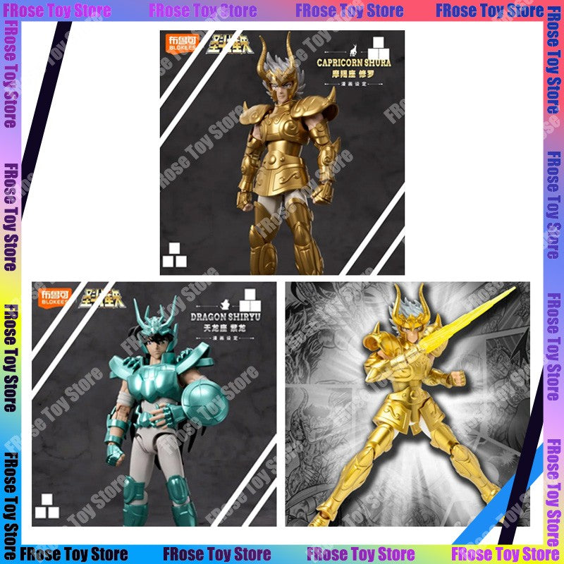 New Blokees Saint Seiya Champion Series Action Figure Shiryu Shura Deathmask Assembly Model Kit Figurine Collectible Toy Gifts