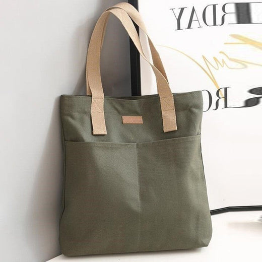 Women's Tote Bag Canvas Sewing Thread Large Capacity Advanced Sense Handbag Convenient Practical Female's Commuter Bag