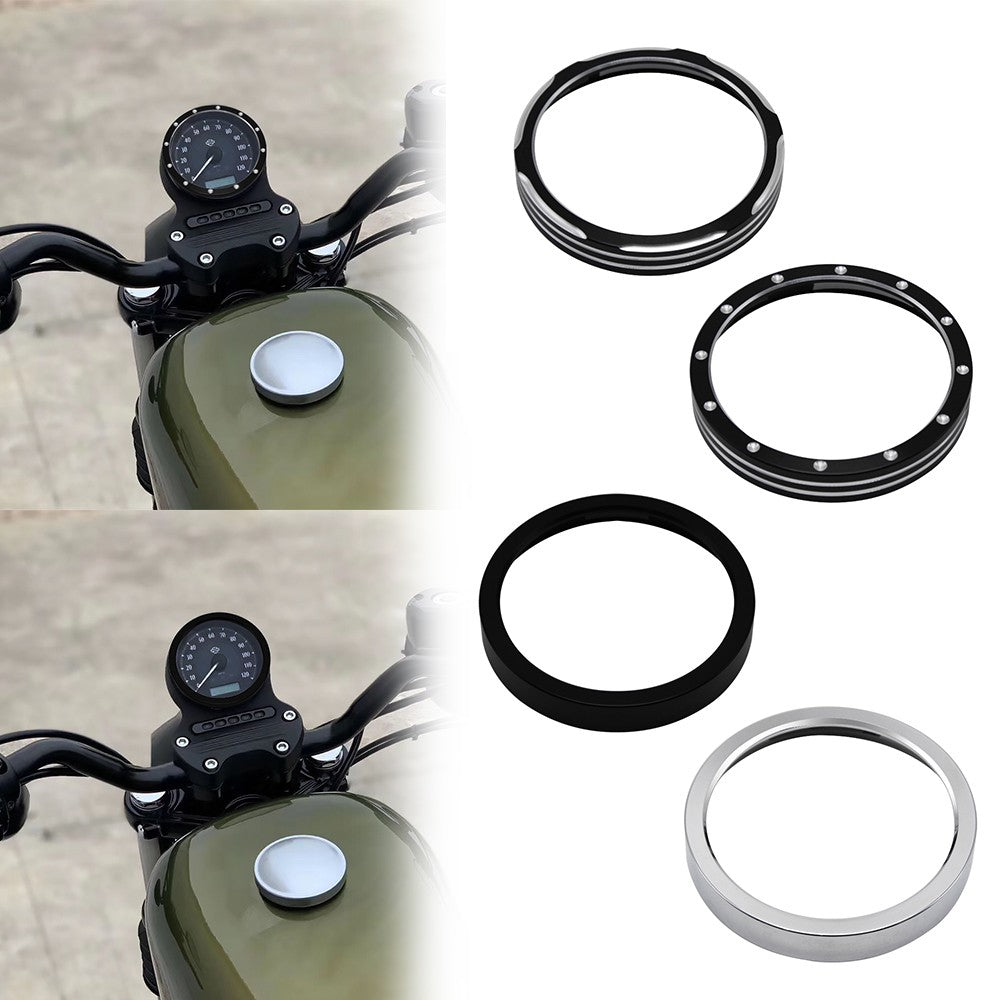 Motorcycle 1Pc Black Speedometer Aluminum Ring Trim Bezel Cover For Harley Dyna Stree Sportster 883 1200 2004-2018/looj