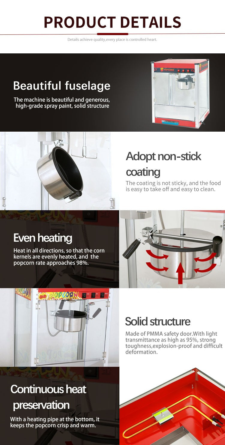 Commercial Industrial Automatic Popcorn Machine Snack Equipment for Home & Cinema Use
