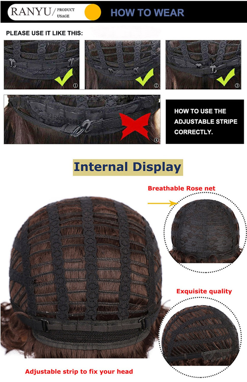 Short Straight Synthetic Brown Wig Anime Game Cosplay Fluffy Heat Resistant Jellyfish Head Wig for Daily Party