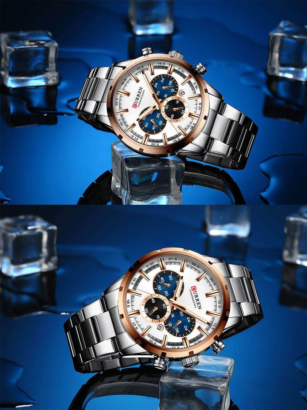 CURREN Men Watch Top Brand Luxury Sports Quartz Mens Watches Full Steel Waterproof Chronograph Wristwatch Men Relogio Masculino