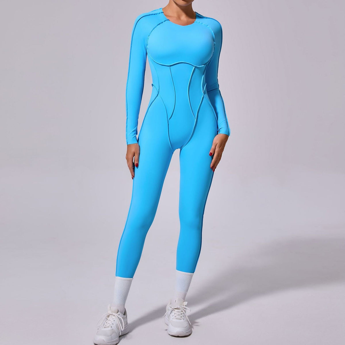 One-piece Yoga Jumpsuit Women Long Sleeved Set Quick Drying Yoga suit Gym Training Suit Sportswear Bodysuits Women Fitness Set