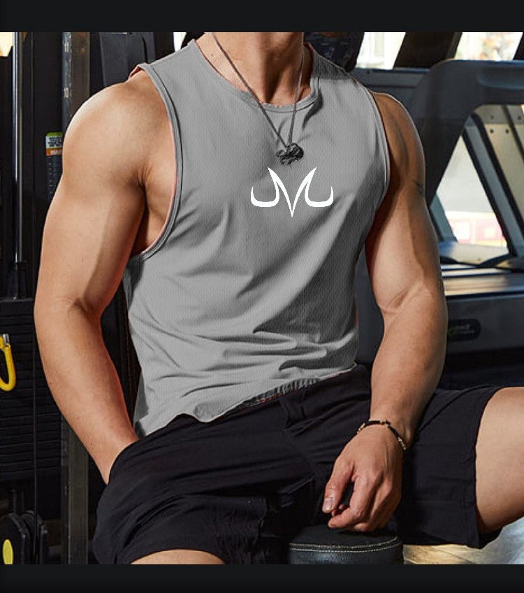 Men's sleeveless fitness shirt anime M sports leisure jogging fast drying summer training clothes fitness men