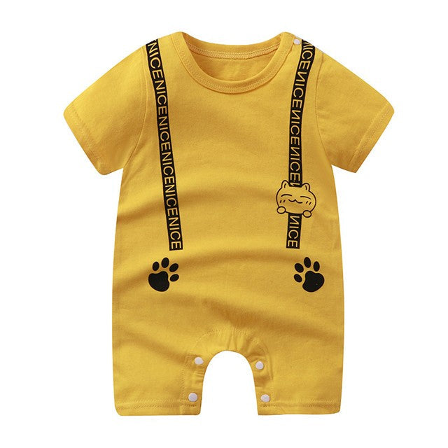 Newborn Baby Clothes Summer Short Sleeve Rompers Infant Boys Girls Cartoon Cotton Jumpsuit Toddler Thin Pajaodysuit For Newborns