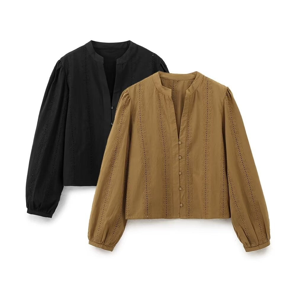 Embroidery Blouses For Lady Y2K Tops Harajuku Fashion Vintage Blouse Elegant Women's Luxury Blouses Long Sleeve Shirt